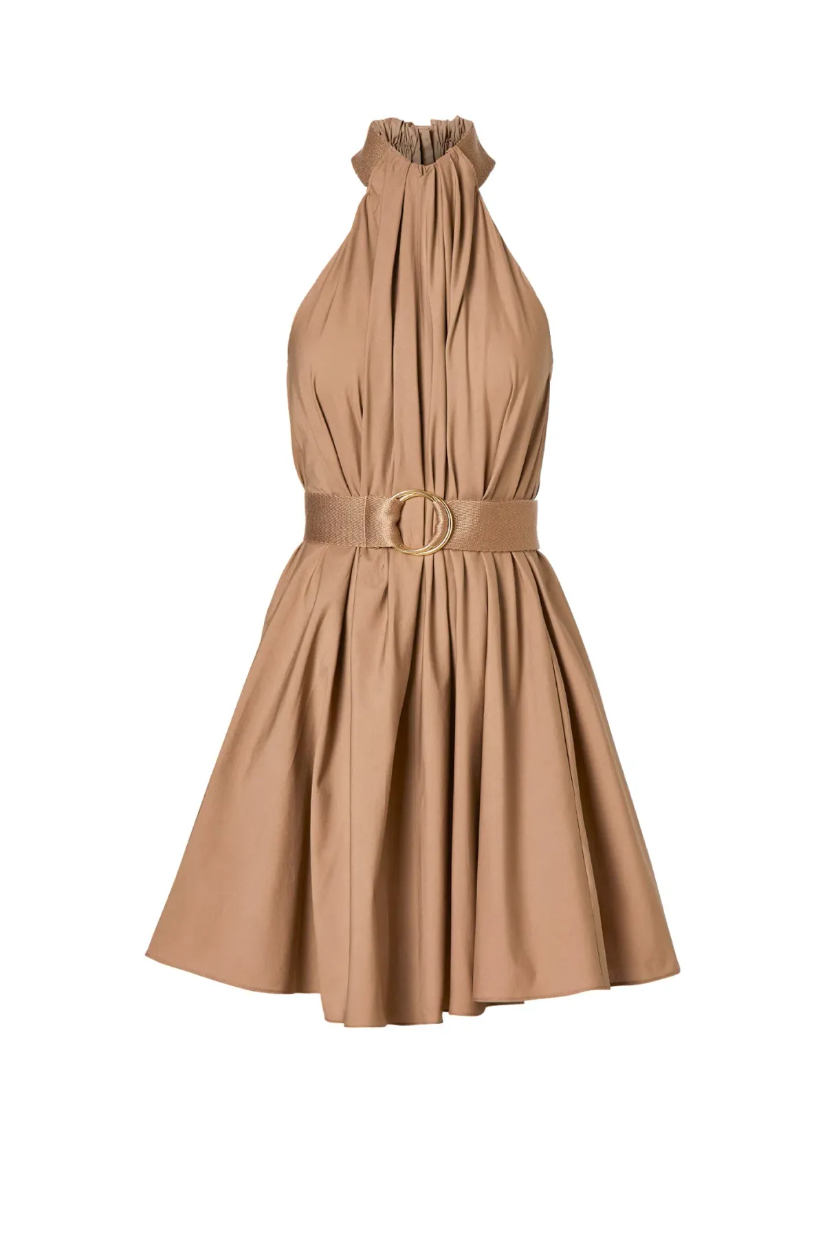 Scanlan Theodore Cotton Strapping Mini Dress in Cashew Size 8 - Image 3