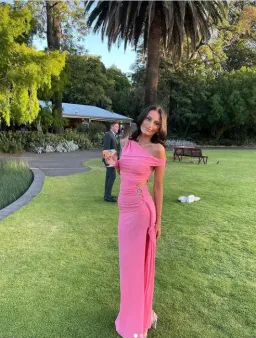 Bec & Bridge Kailani Asym Dress Grapefruit Pink Size 6 for rent on The Volte - image 2