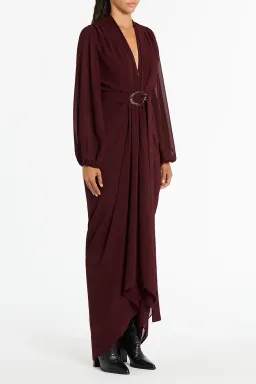 Carla Zampatti Waterfall Dress in Merlot Size 8 for rent on The Volte - image 2