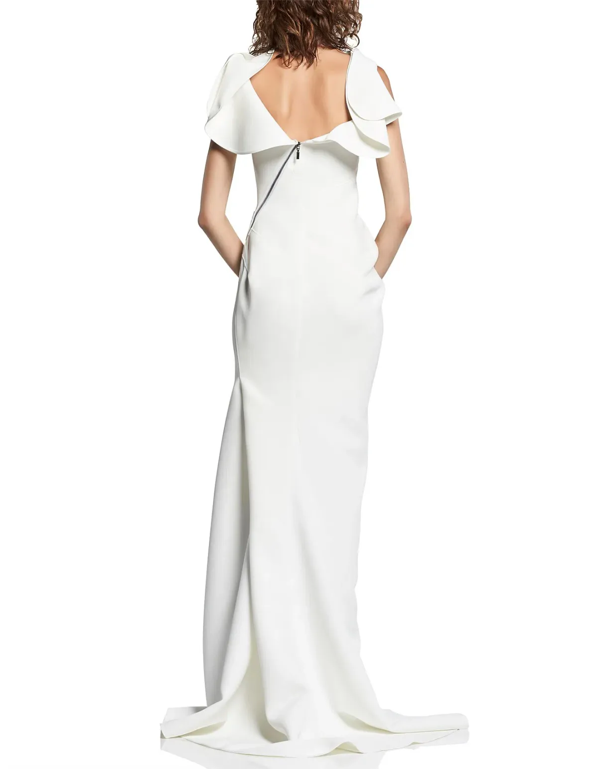 Maticevski Monumental Draped Gown White Size 6 - Image 2