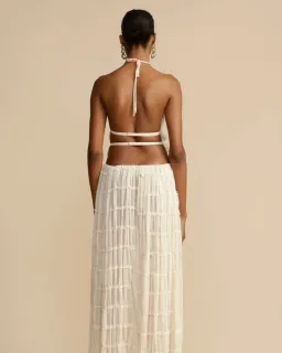 Arcina Ori Juliette Halter Top & Maxi Skirt Set Warm Cream Size S / AU 8 for rent on The Volte - image 3