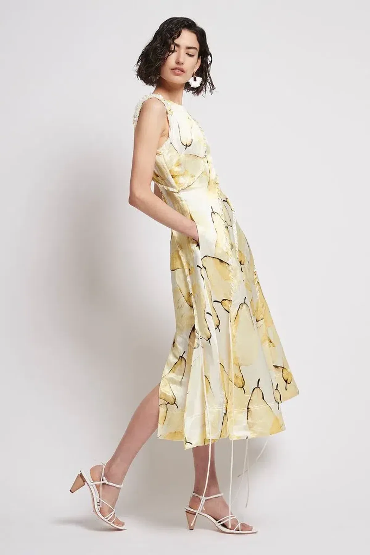 Aje Unlace Sleeveless Midi Dress Yellow Size 12 - Image 2