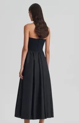 Scanlan Theodore  Crepe Knit Cotton Strapless Dress Black Size 8 for rent on The Volte - image 3
