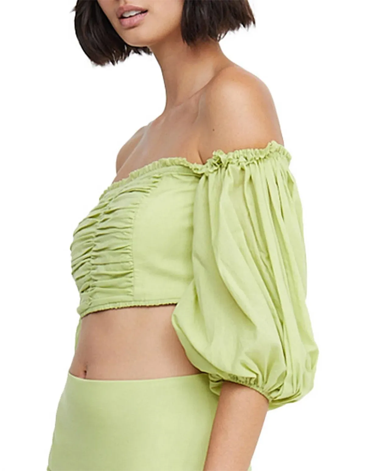 Bec & Bridge Solstice Long Sleeve Crop Top in Lime Size AU 8 - Image 3