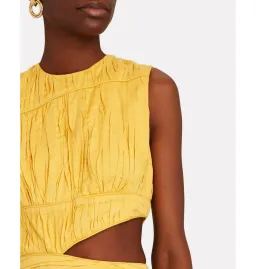 Aje Cascade Midi Dress Yellow Size AU 10 for rent on The Volte - image 3