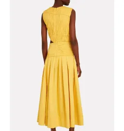 Aje Cascade Midi Dress Yellow Size AU 10 for rent on The Volte - image 2