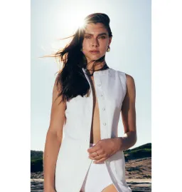 Pasduchas Weekender Linen Vest and Skirt Oat Size AU 14 for rent on The Volte - image 4