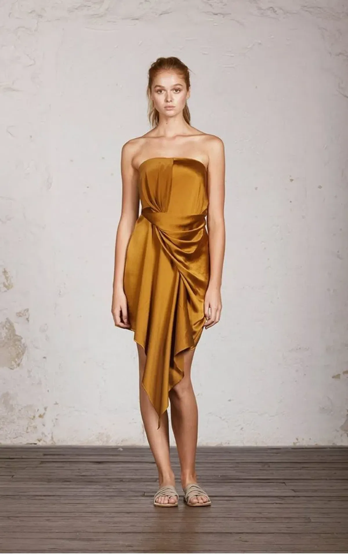 One Fell Swoop Grace Dress in Gold Sand Size 8 - Image 1