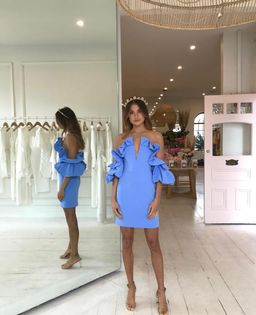 Acler Hitching Mini Dress Blue Size 6 for rent on The Volte - image 4