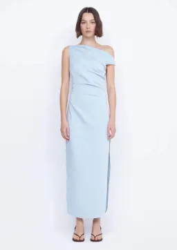 Bec & Bridge Rochelle Asym Midi Dress Dolphin Blue Size 8 for rent on The Volte - image 1