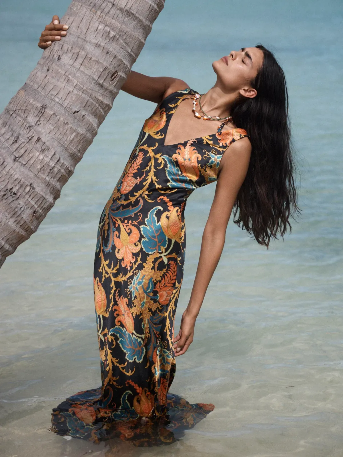 Sir the Label Artiste V Neck Slip Dress Deschamps Print Size 8 - Image 3