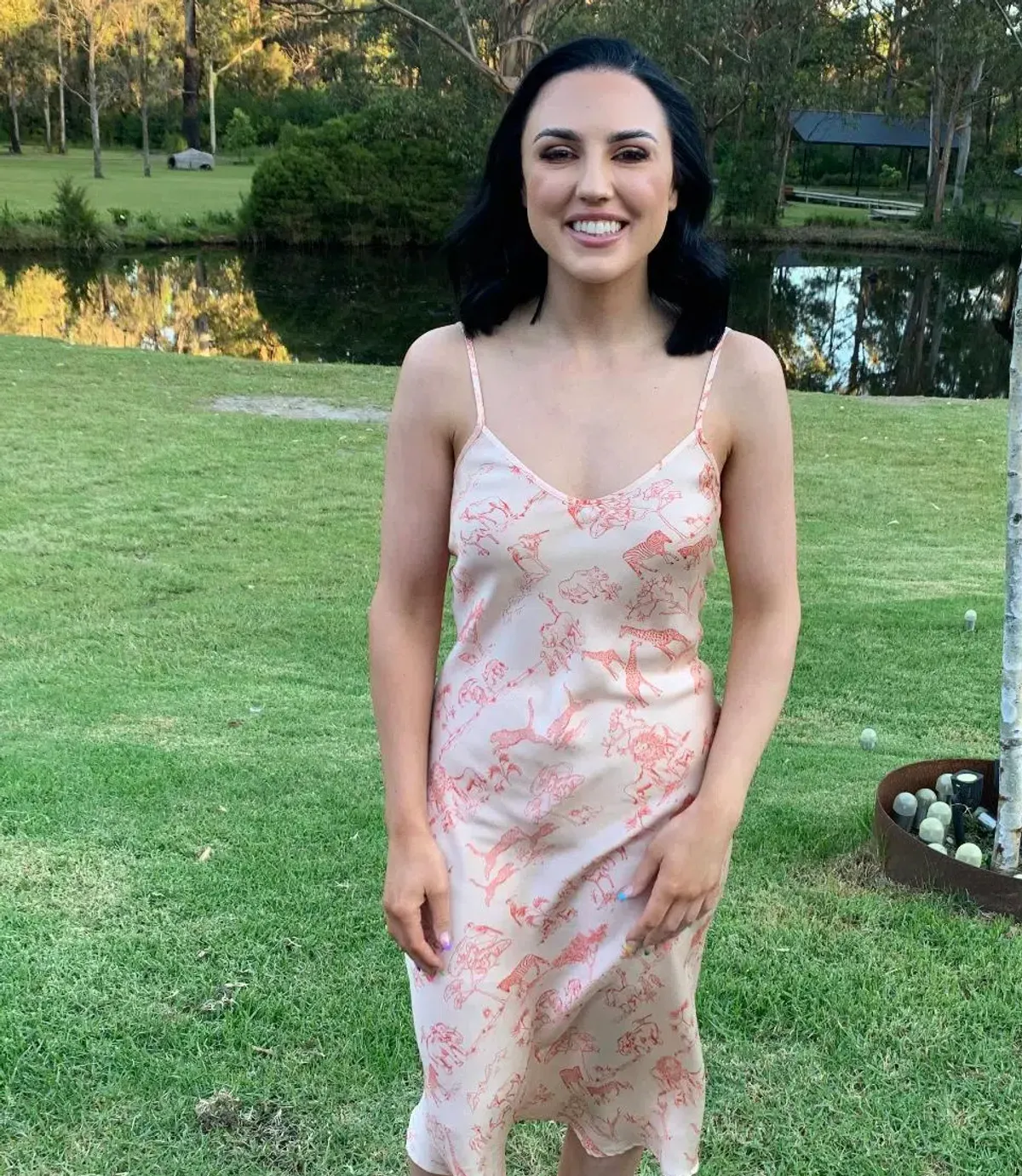 Silk Laundry 90s Silk Bias Cut Slip Dress Serengeti Size 6 - Image 2