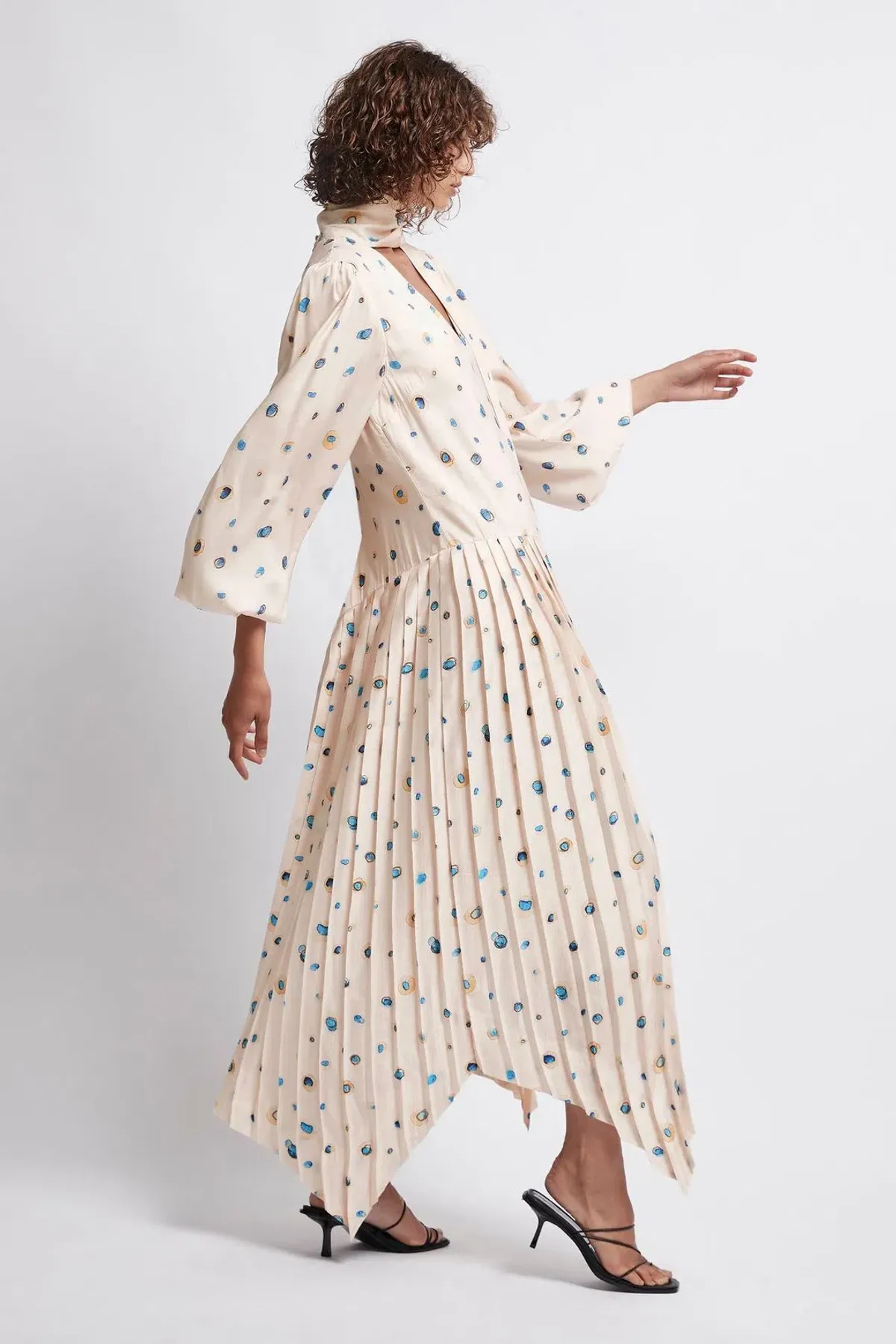 Aje Ponte Bleu Overture Pleat Midi Dress Print Size 6 - Image 2