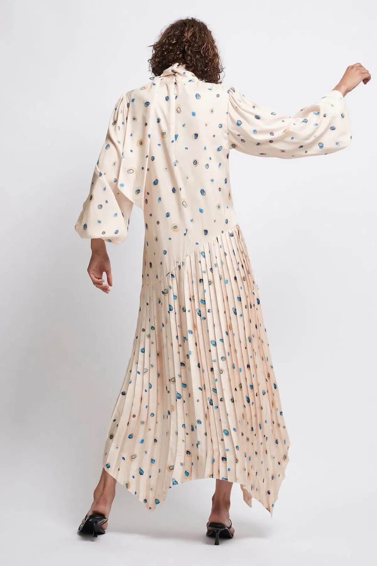 Aje Ponte Bleu Overture Pleat Midi Dress Print Size 6 - Image 3