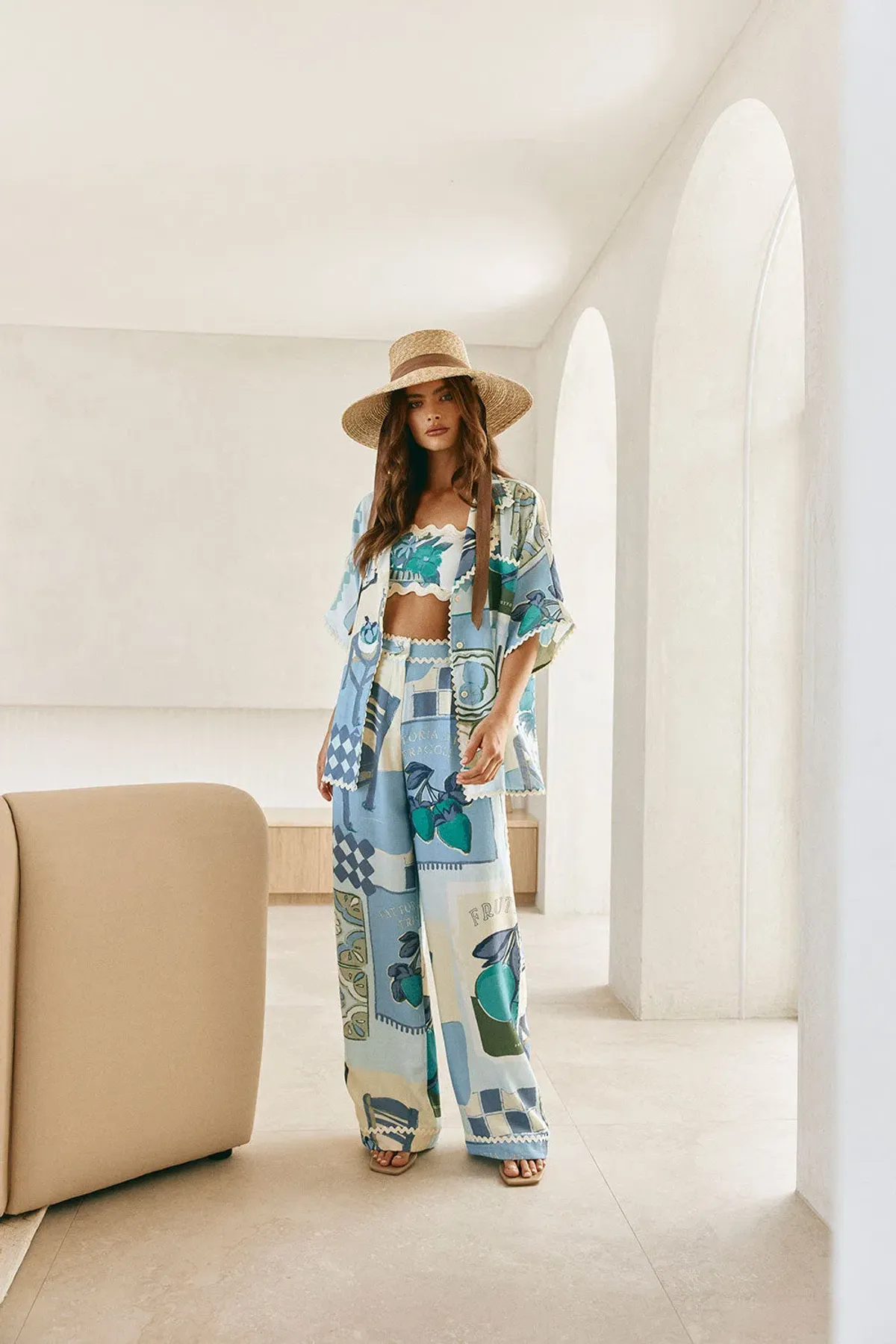 Zaco Kelia Shirt & Pant Set Blue/Multi Size S / AU 8 - Image 1