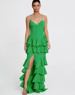 Derma Department Barcelona Maxi Dress Emerald Green Size 6 for rent on The Volte - image 2