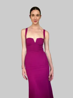 Rebecca Vallance Diana Crepe Midi Dress In Grape Size 8 for rent on The Volte - image 2