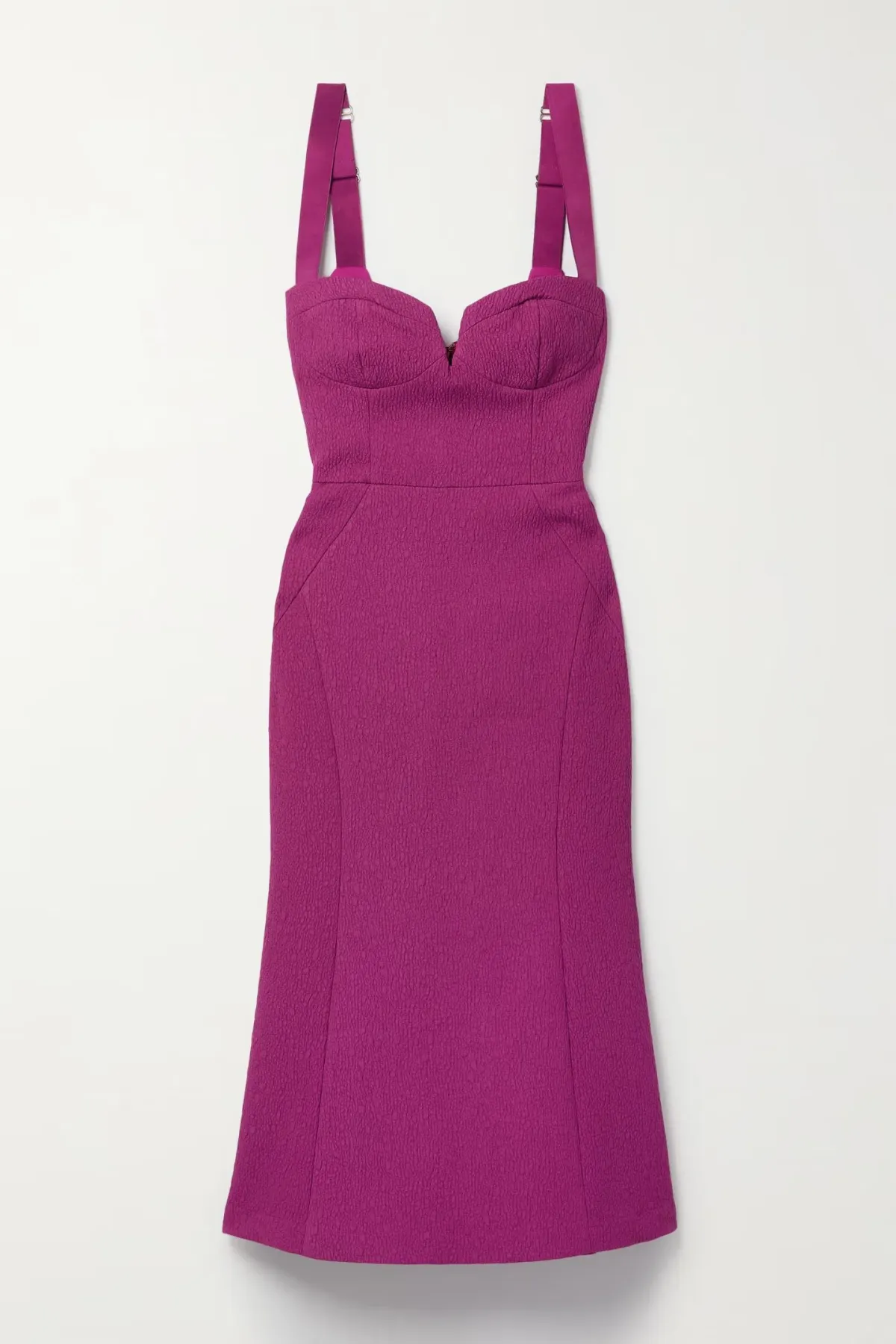 Rebecca Vallance Diana Crepe Midi Dress In Grape Size 8 - Image 4