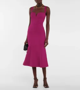 Rebecca Vallance Diana Crepe Midi Dress In Grape Size 8 for rent on The Volte - image 1