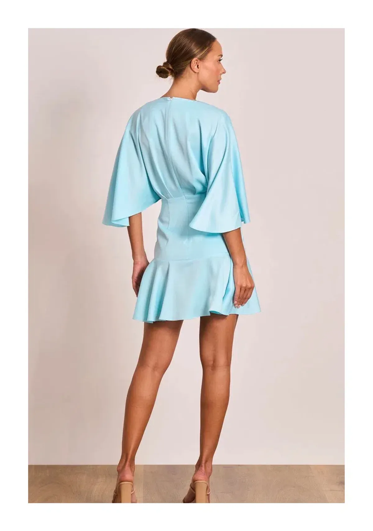 Pasduchas Lucia Wrap Mini Dress Sea Mist Size 12 - Image 2