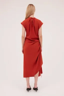 Bianca Spender Rust Satin Cosby Dress Size 10 for rent on The Volte - image 4