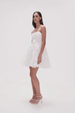 Aje Evangeline Mini Dress Ivory Size 8 for rent on The Volte - image 2