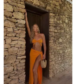 Rat & Boa Zeta Top & Oriana Skirt Set Orange Size S/Au 8 for rent on The Volte - image 3