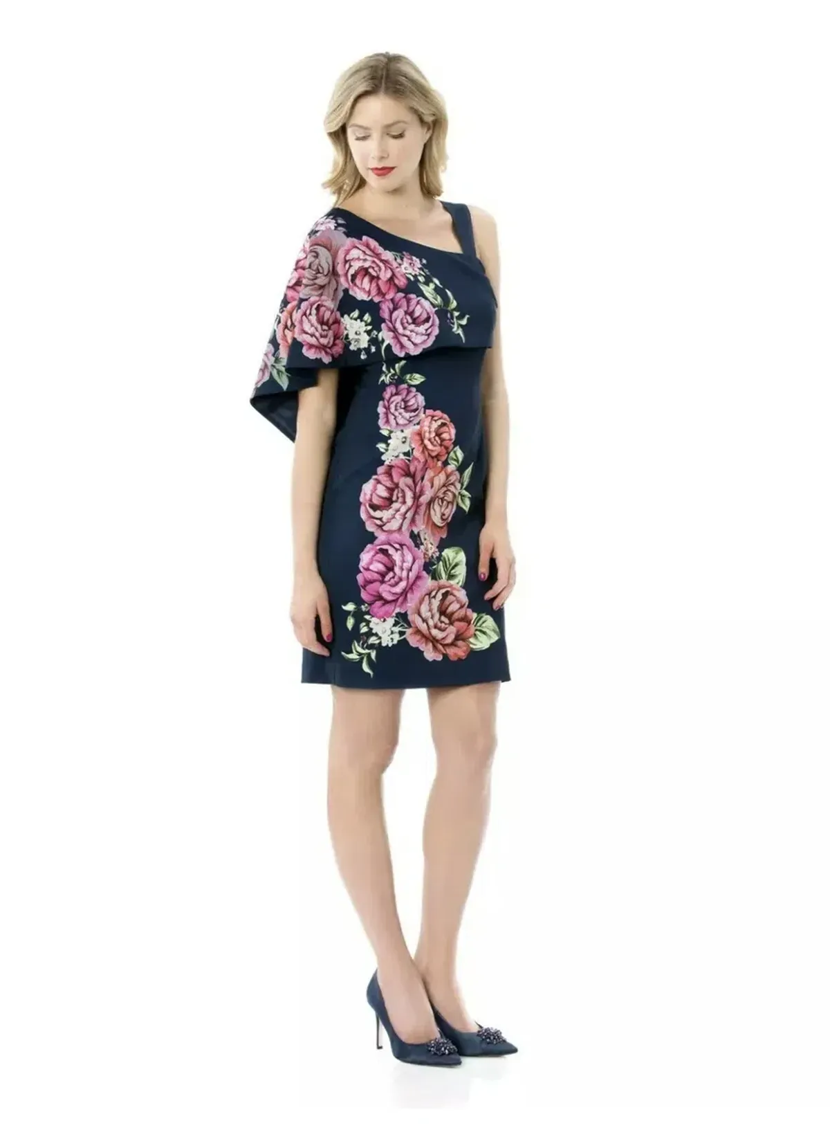 Review Cape Dress Navy Floral Size 12 - Image 2