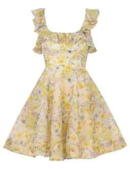 Zimmermann The Harmony Frilled Mini in Citrus Garden Print Size 2 / AU 12 for rent on The Volte - image 4
