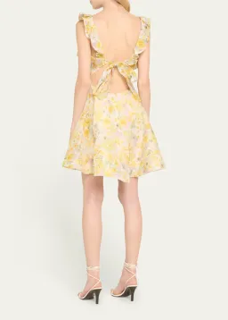 Zimmermann The Harmony Frilled Mini in Citrus Garden Print Size 2 / AU 12 for rent on The Volte - image 3