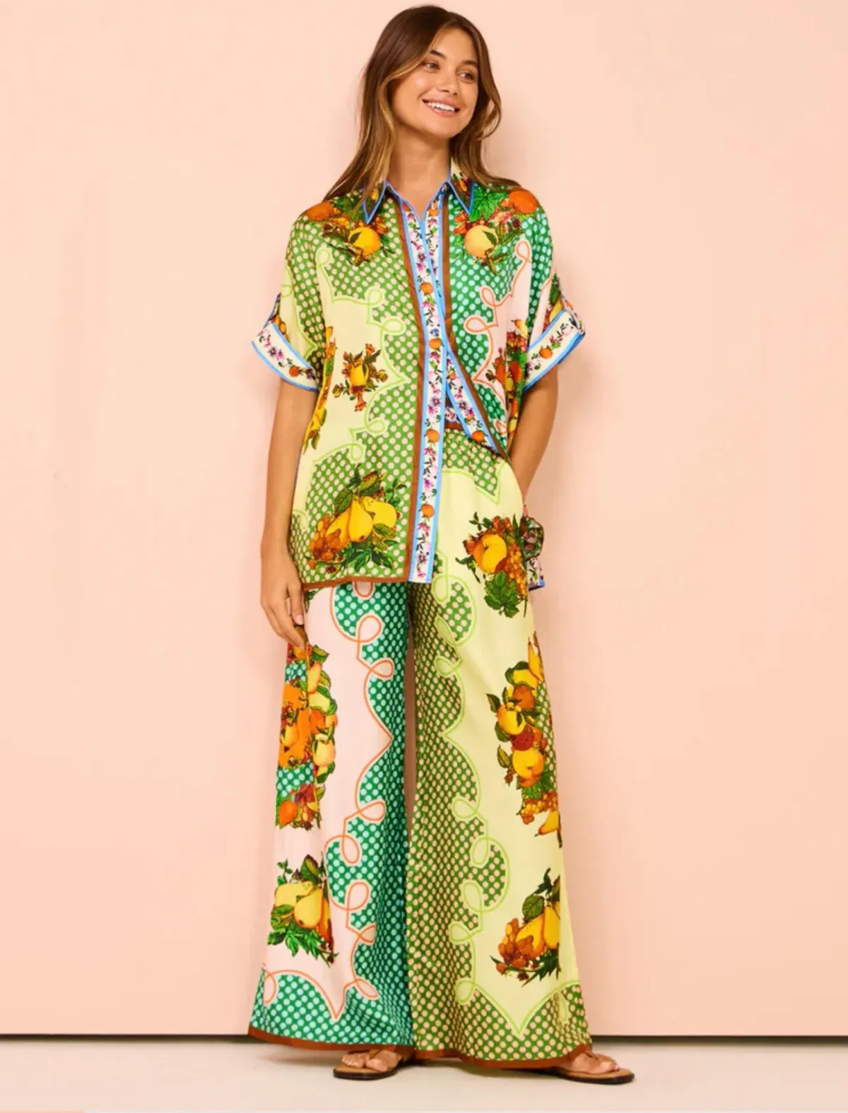 Alemais   Lemonis Silk Shirt (Size 6) & pants (Size 8) - Image 1