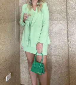 Kookai One Shoulder Dress And Blazer Set Green Size 12  for rent on The Volte - image 2