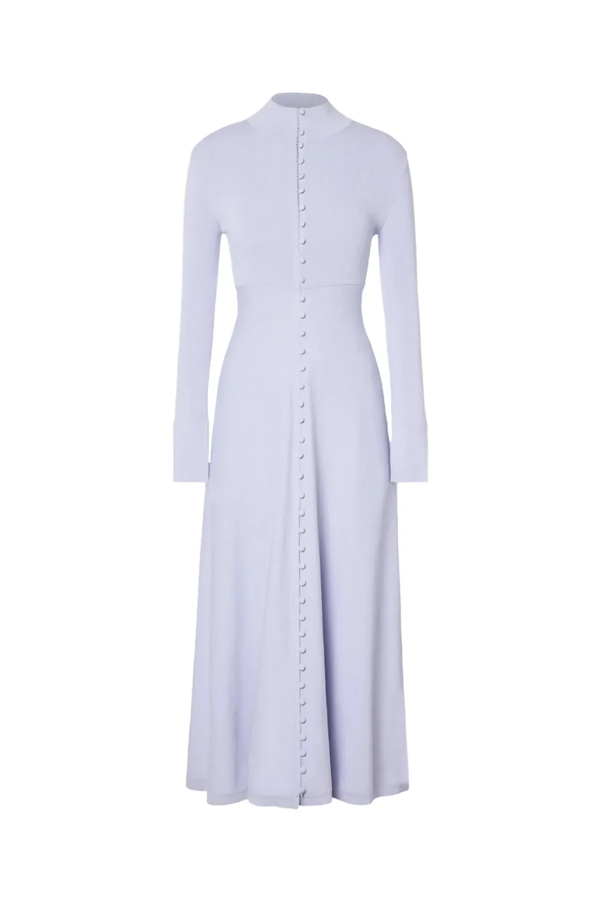 Scanlan Theodore Crepe Knit Button Polo Dress in Lilac Size 12 / L - Image 4