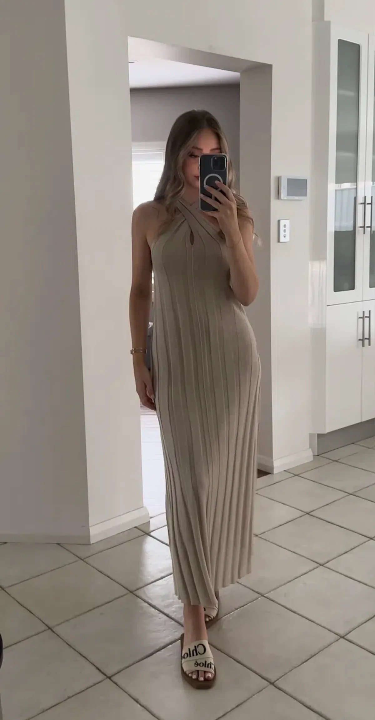 Dissh Everly Twist Knit Dress Natural Size 8 - Image 2