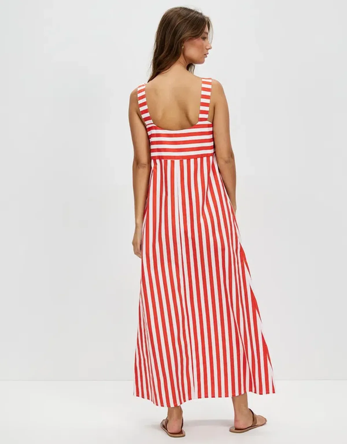 Cartel & Willow Sara Maxi Dress Campari Stripe Size 10 - Image 3