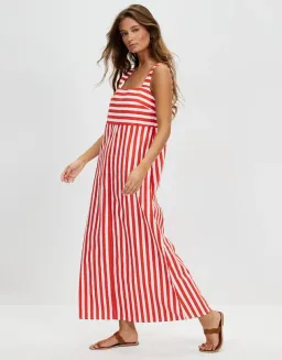 Cartel & Willow Sara Maxi Dress Campari Stripe Size 10 for rent on The Volte - image 4