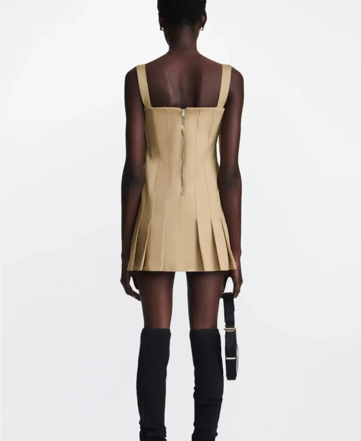 Dion Lee Safety Slider Pleat Mini Dress Dune Size 12 - Image 3