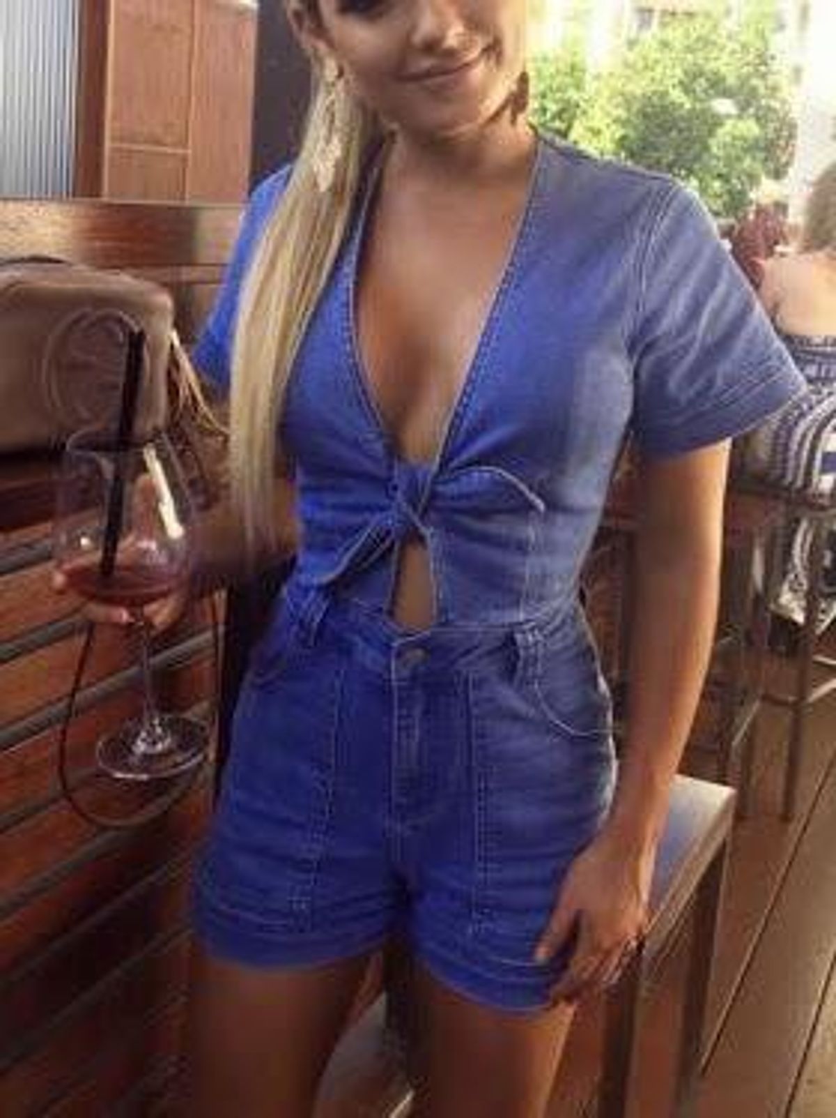 Seed Heritage Bow Denim Romper Blue Size AU 6 - Image 2