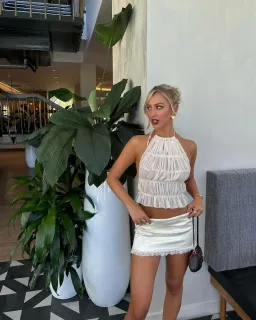 Arcina Ori Juliette Halter Top Cream Size S / AU 8 for rent on The Volte - image 1