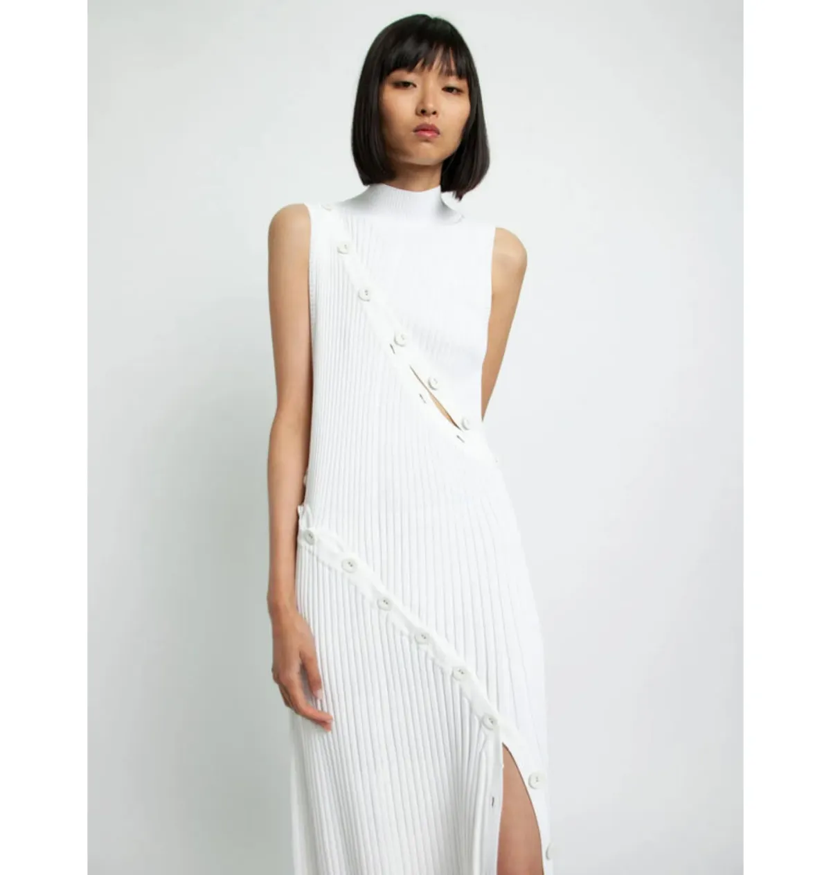 Christopher Esber Deconstruct Spiral Knit Dress in White Size S / AU 8 - Image 2