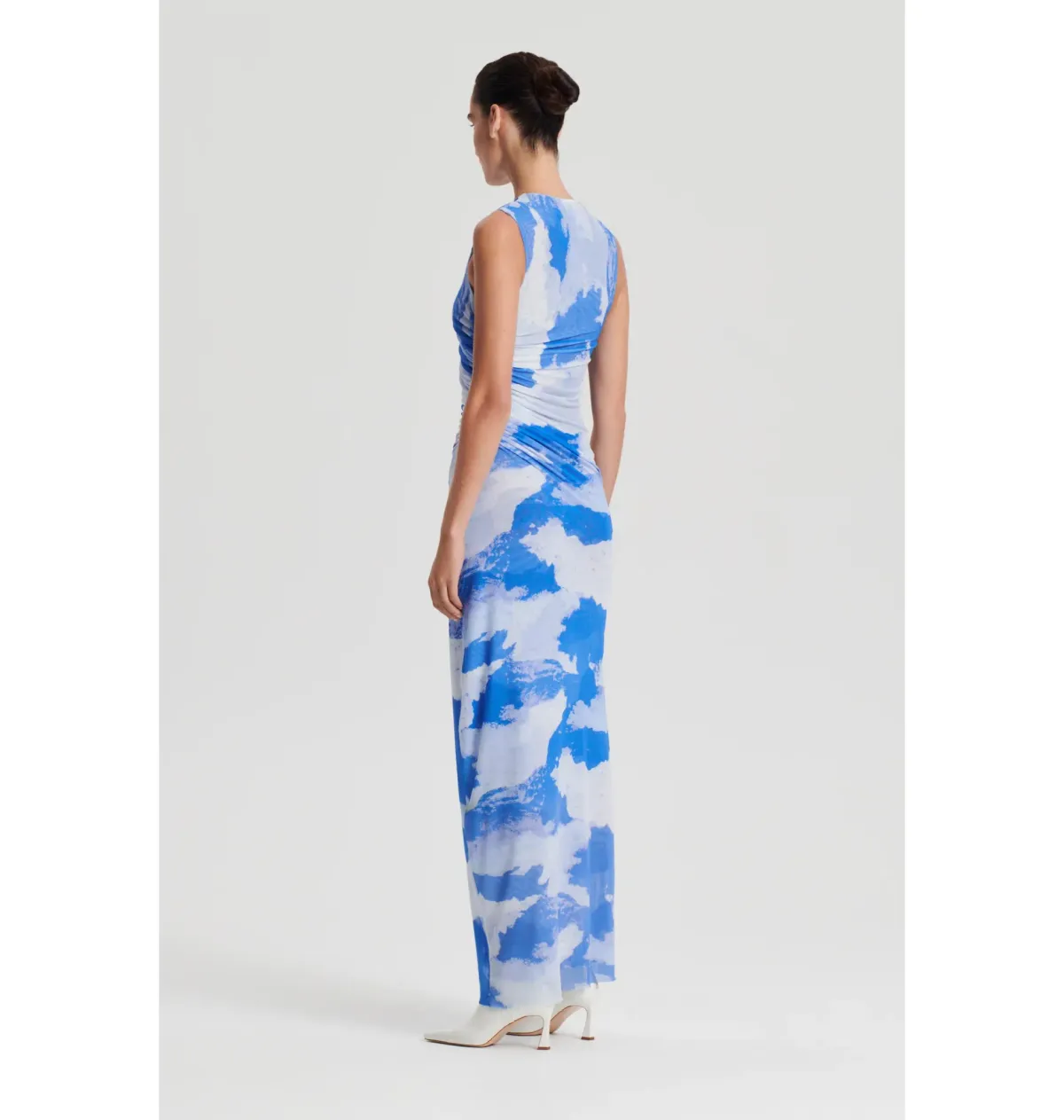 Scanlan Theodore Italian Cloud Print Dress Blue Size AU 6 - Image 3