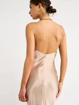 Bec & Bridge Lorelai V Maxi Dress in Smoke Taupe Size AU 8 for rent on The Volte - image 4