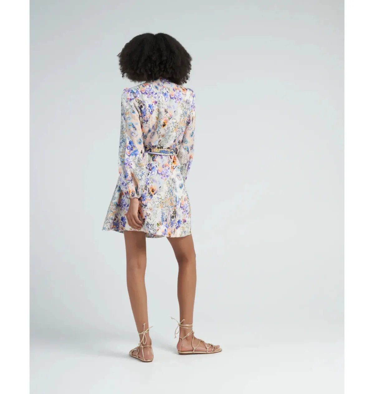 Zimmermann Tama Belted Mini Dress in Diamond Splice Floral Size 2 / AU 12 - Image 4