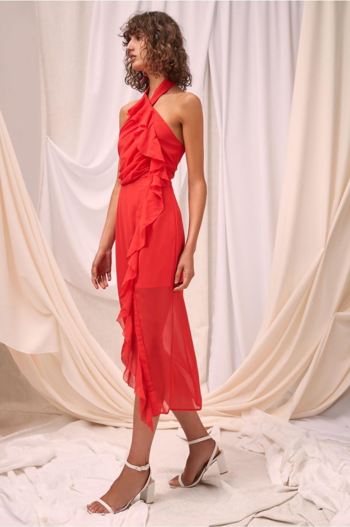 C/MEO COLLECTIVE ELUDE MIDI DRESS CHILLI - Image 9