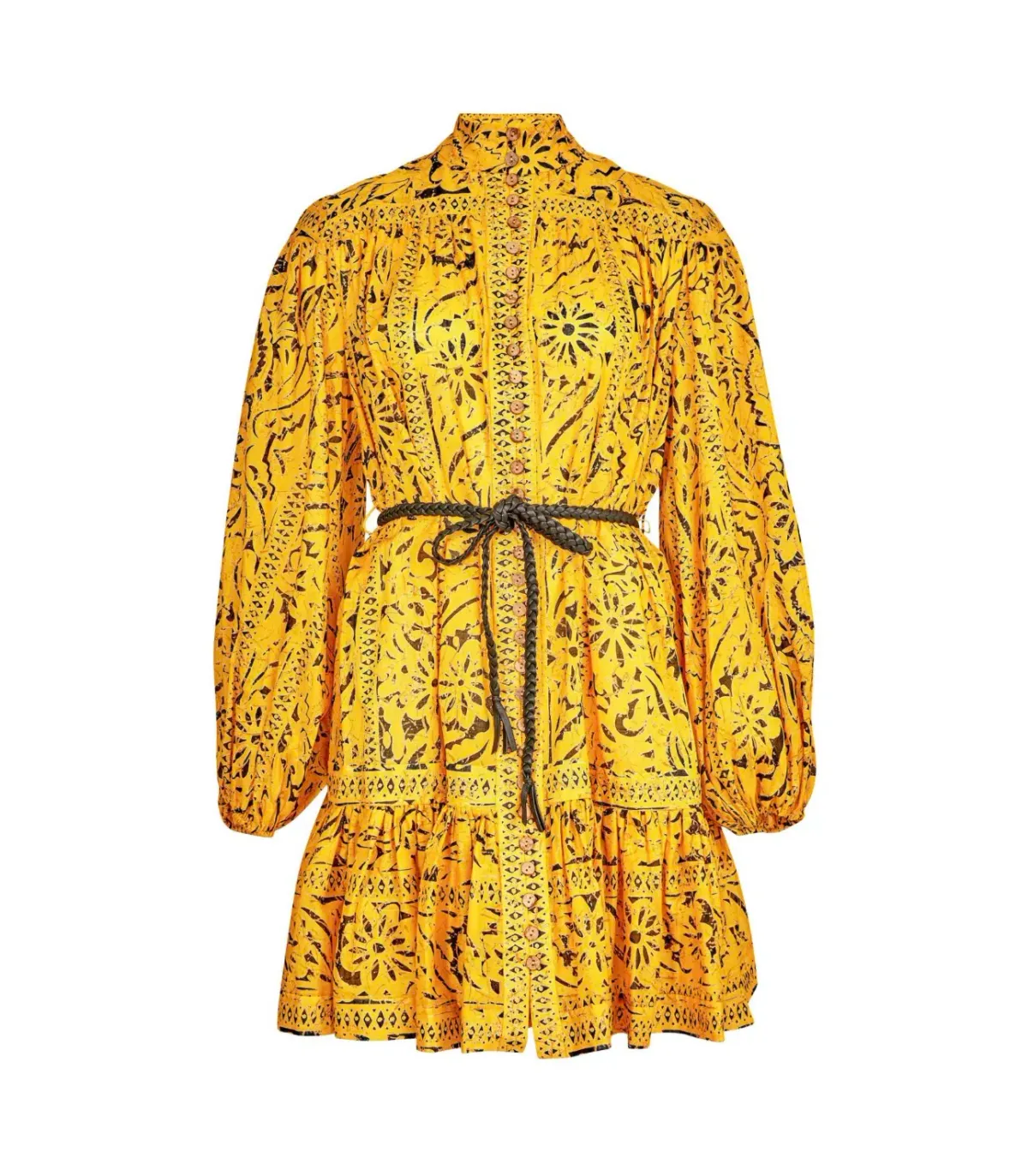 Zimmermann Lulu Drop Waist Dress in Yellow Print Size 3 / AU 14 - Image 5