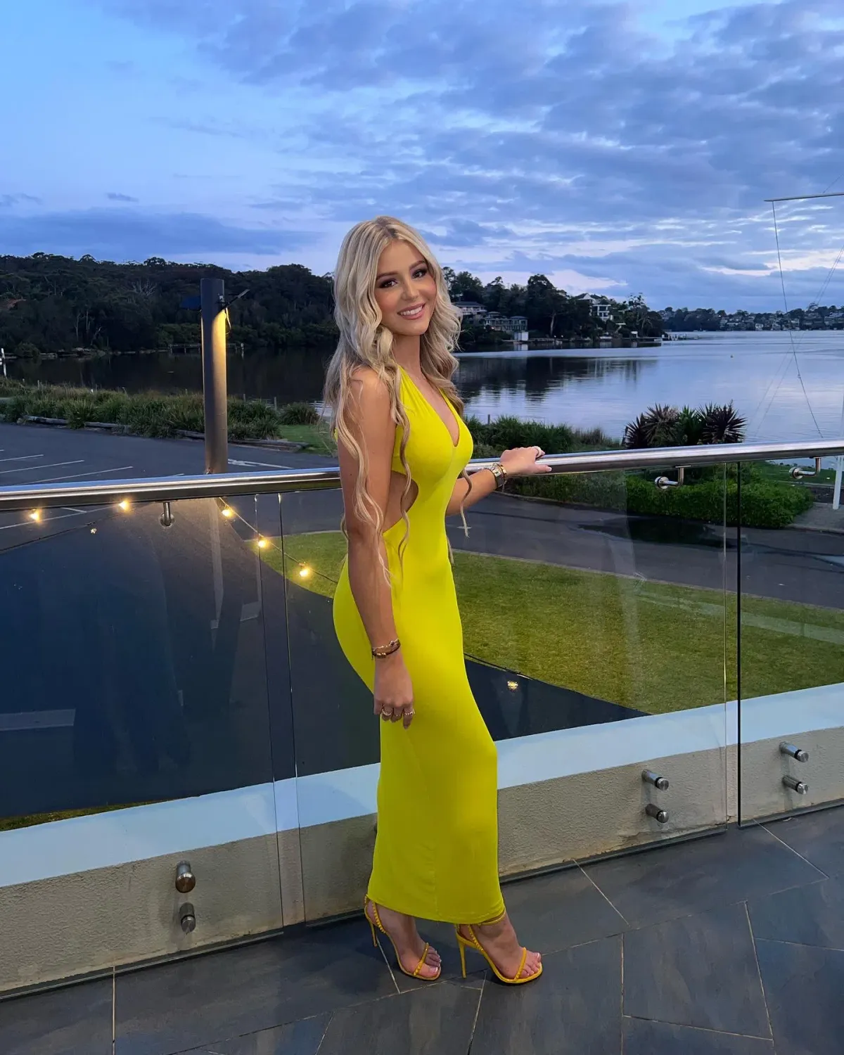 Dion Lee Rope-trimmed Open-back Cady Midi Dress in Yellow Size AU 6  - Image 3