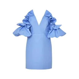 Acler Hitching Mini Dress Blue Size 6 for rent on The Volte - image 4