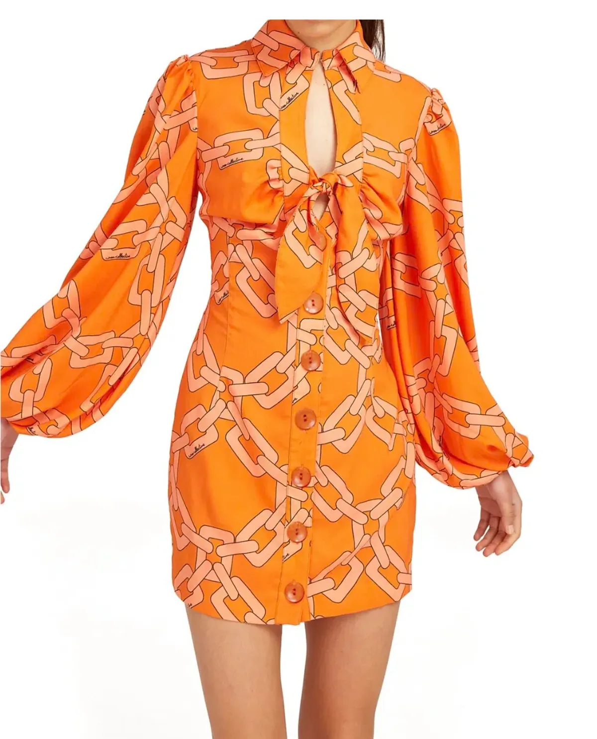 C/MEO Collective Mornings Mini Dress Tangerine Chain Size S / AU 8 - Image 4