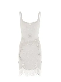 Clio Peppiatt Charm Fringe Mini Dress Silver Size XS / AU 6 for rent on The Volte - image 7