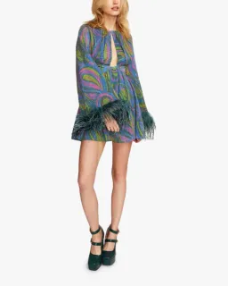 Alice McCall Swan Lake Feather Mini Dress in Clover Size 6 for rent on The Volte - image 2